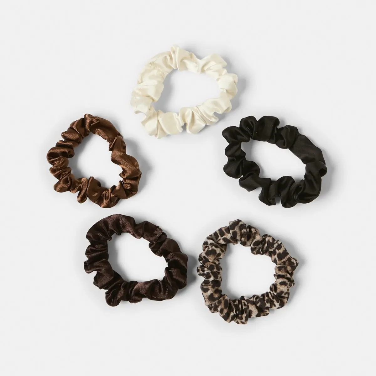 5 Pack Satin Mini Scrunchies