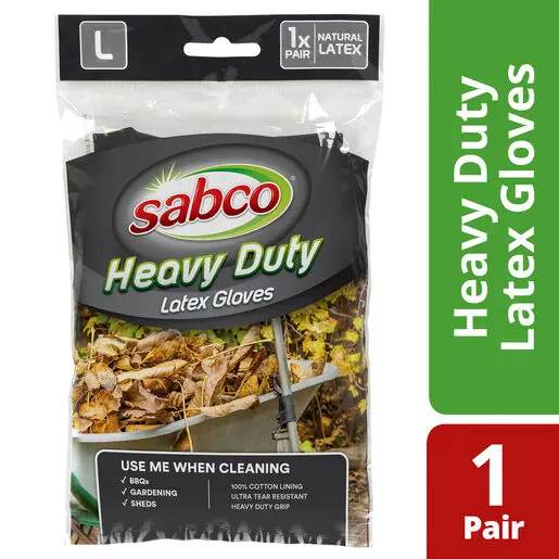 SABCO Heavy Duty Latex Gloves (L) 1 pair