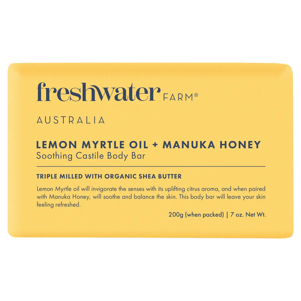Freshwater Farm Body Bar Lemon Myrtle and Manuka Honey 200g