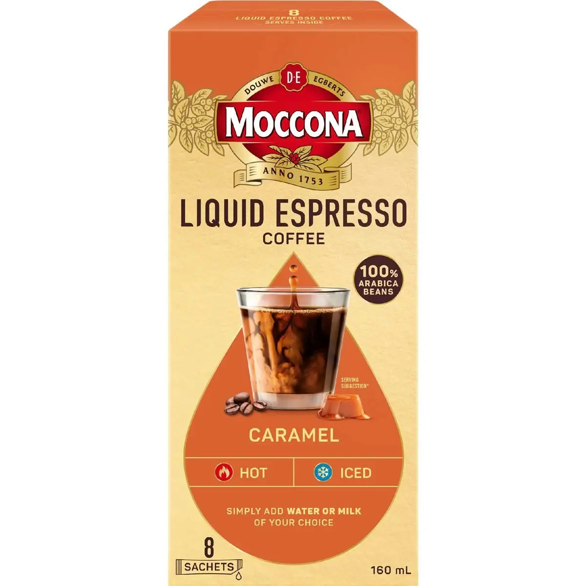 Moccona Liquid Espresso Coffee Caramel 8 Pack
