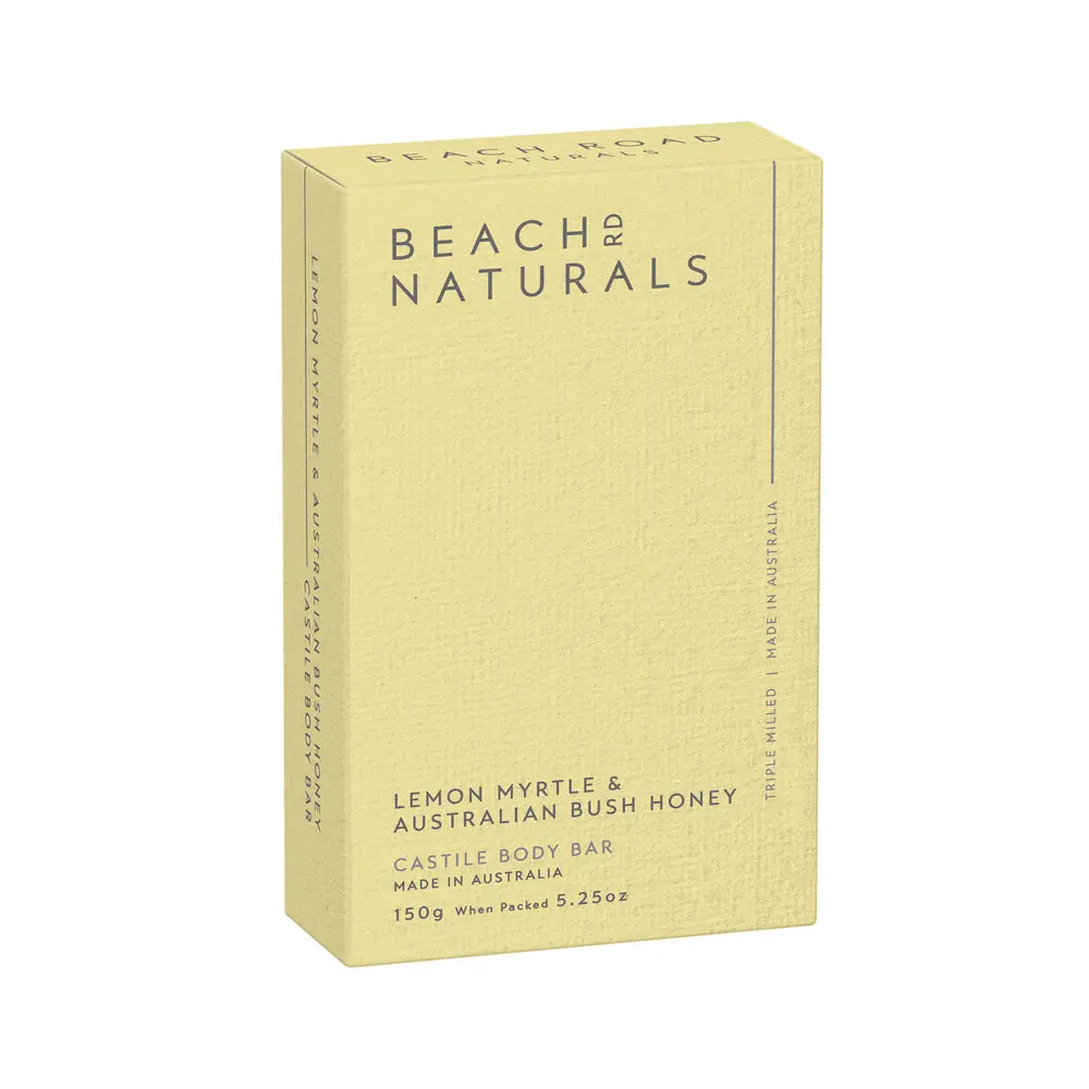 Beach Rd Naturals Castile Body Bar 150g Lemon Myrtle & Australian Bush Honey