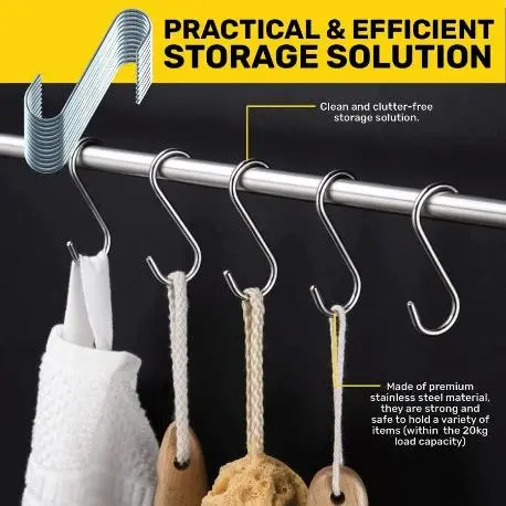 Handy Hardware 72PCE 'S' Hooks Zinc Plated