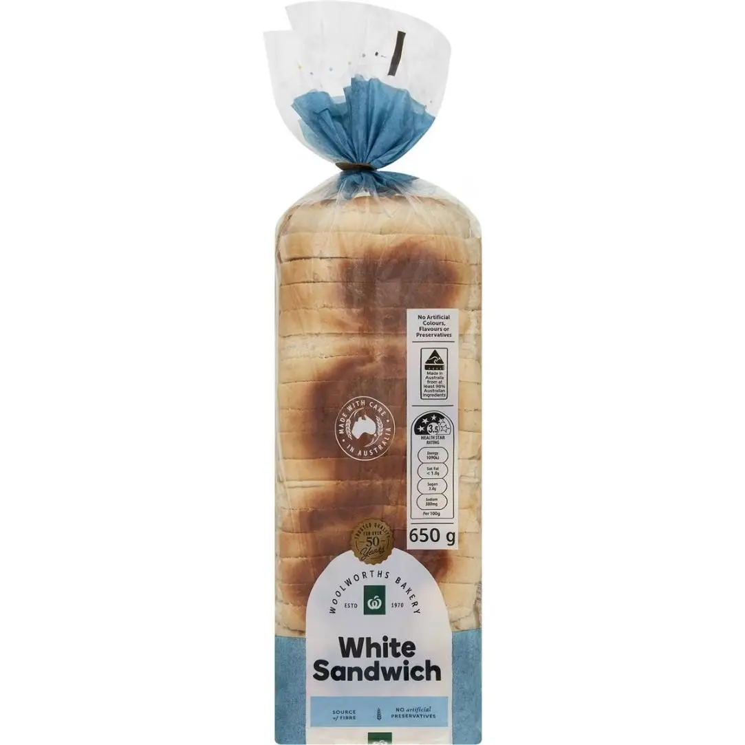 Woolworths White Sandwich Bread Loaf