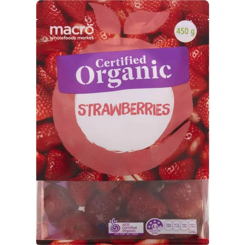 Macro Organic Frozen Strawberries 450g
