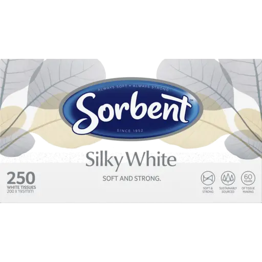 SORBENT FACIAL TISSUES SOFT WHITE 250EA