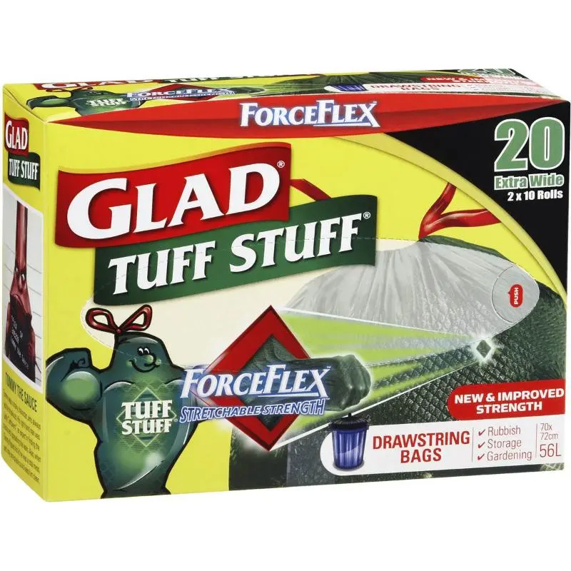 GLAD TUFF STUFF FORCEFLEX GARBAGE 20EA