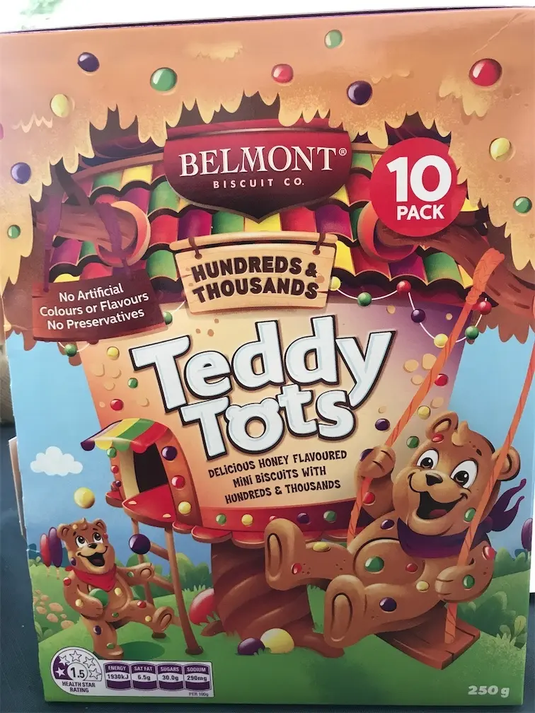 Belmont Biscuit Co. Hundreds & Thousands Teddy Tots 10Pack 250g