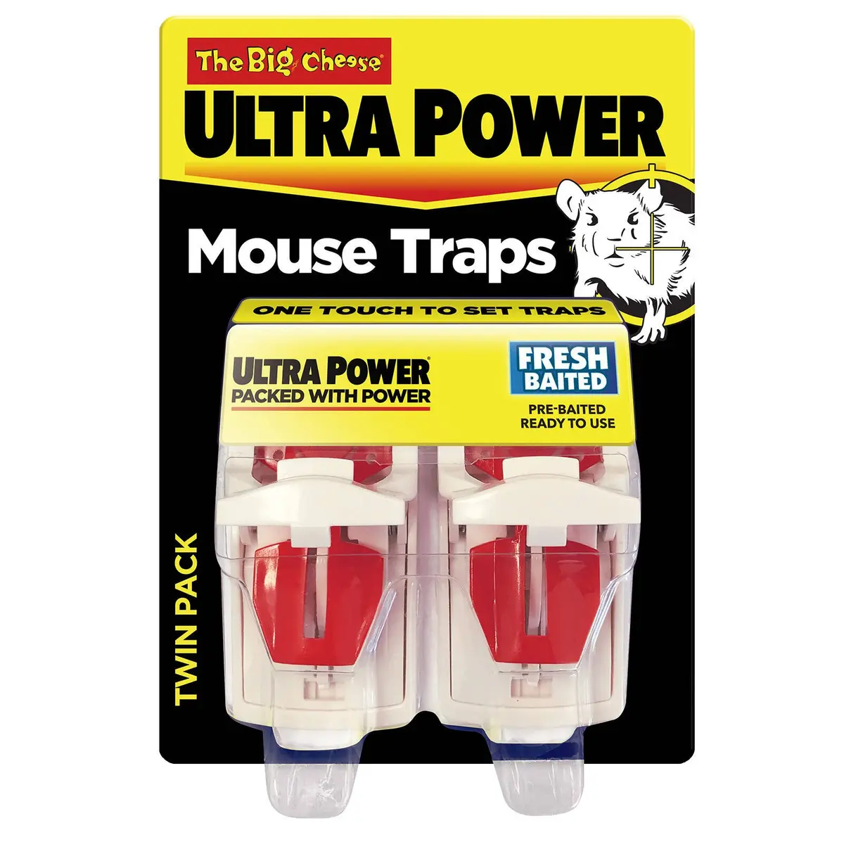 BIG CHEESE ULTRA POWER BAITED MOUSE TRAP 2PK