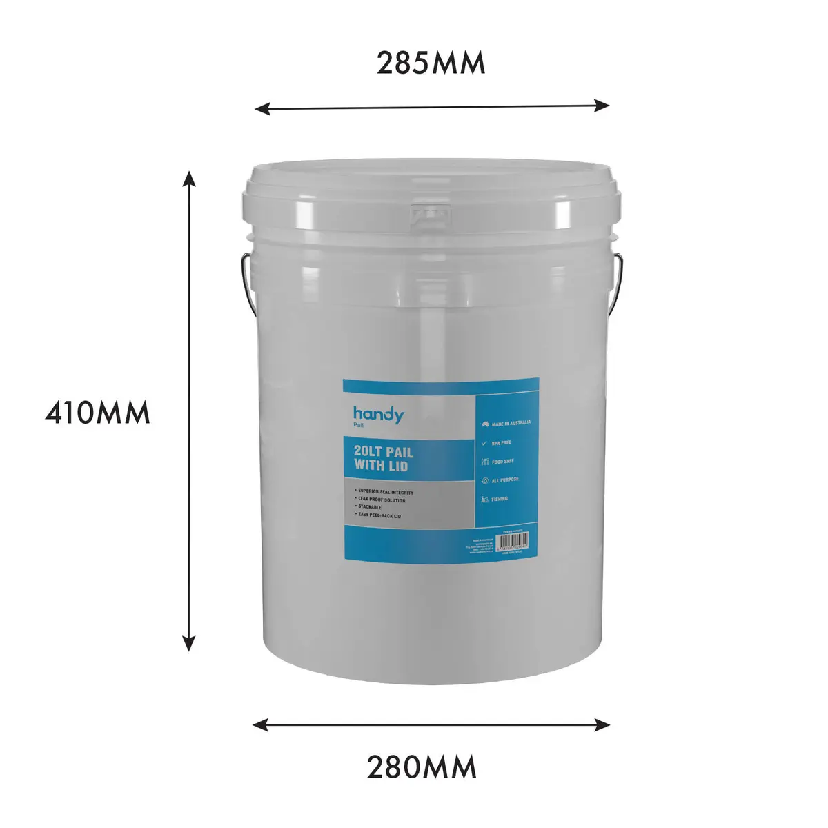Handy Pail 20L Plastic Pail With Lid