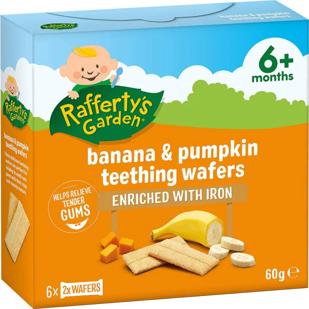 Rafferty's Garden Banana & Pumpkin Teething Wafers 60g