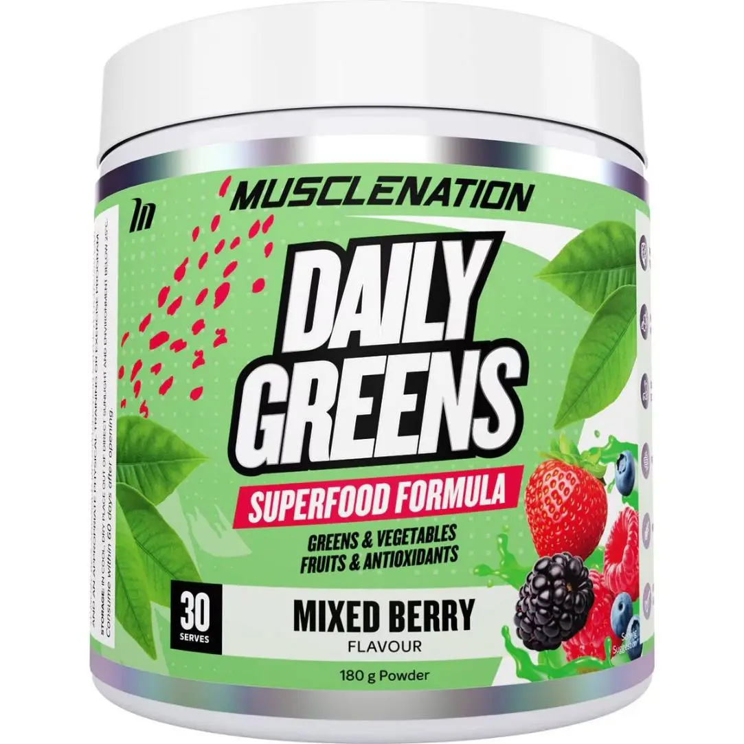 MUSCLE NATION DAILY GREENS MIXED BERRY 180g