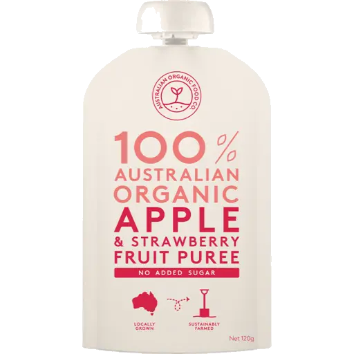 Australian Organic Food Co Fruit Puree Apple & Strawberry