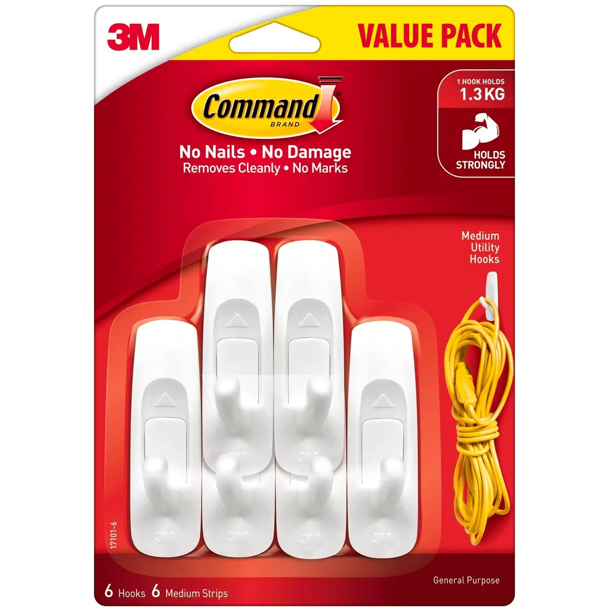 Command Medium Utility Hooks 6 Hooks 6 Medium Strips