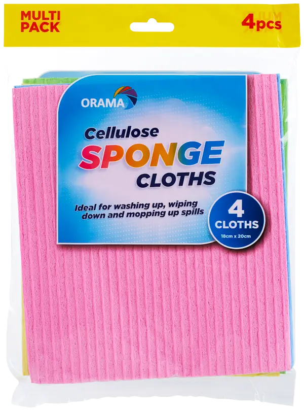 Orama Cellulose Sponge Cloths 4pk