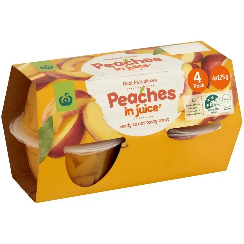 Woolworths Peaches In Juice Cups