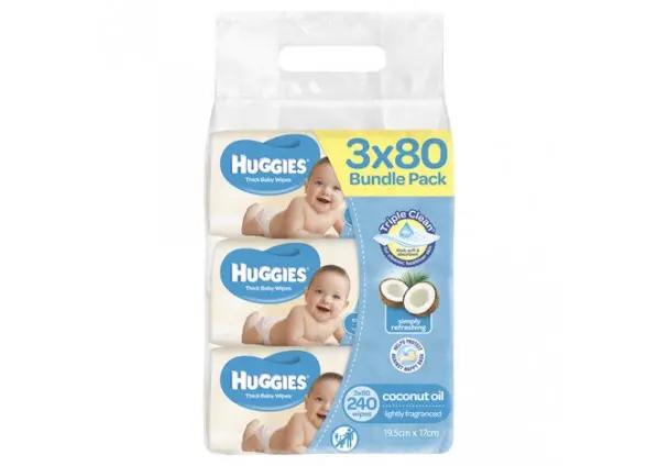 Huggies Baby Wipes Coconut Scented 3x80