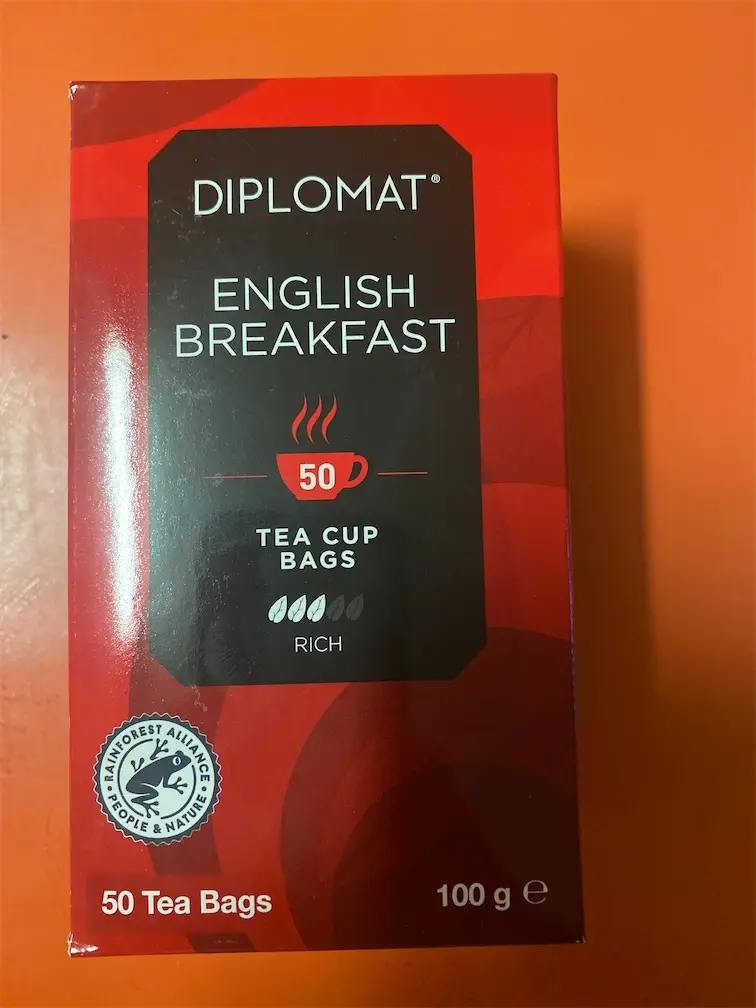 DIPLOMAT English Breakfast Tea Cup Bags 50 Pack 100g