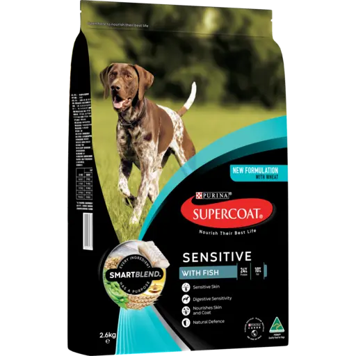 PURINA SUPERCOAT ADULT SENSITIVE PET FOOD FISH 2.6KG