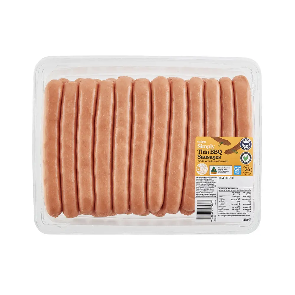 Thin BBQ Beef Sausages