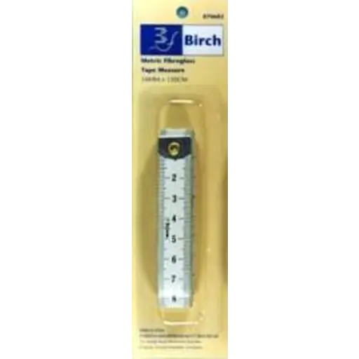 Birch Fibreglass Metric Tape Measure White 16 mm