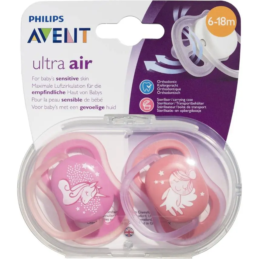 Philips Avent Soother Ultra Air Deco 6-18mth 2pk
