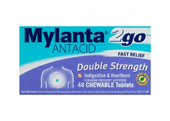 MYLANTA 2GO Antacid Double Strength 48