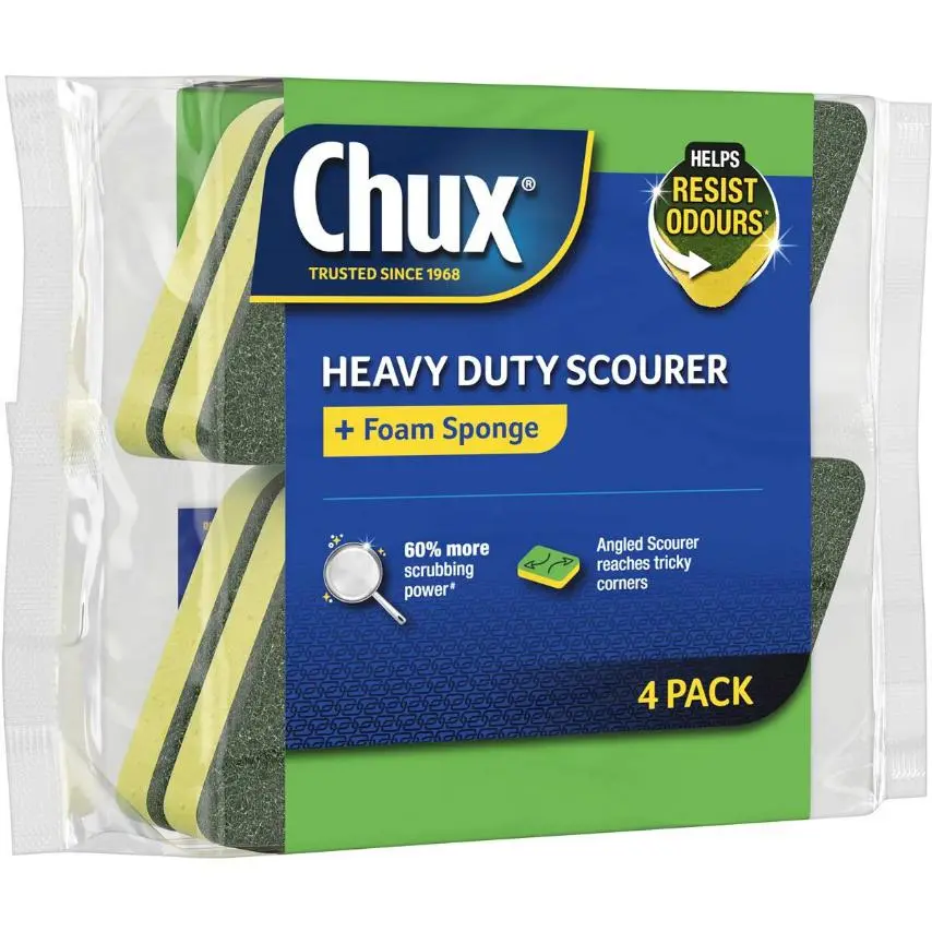 CHUX HEAVY DUTY SCOURER SCRUBS 4EA