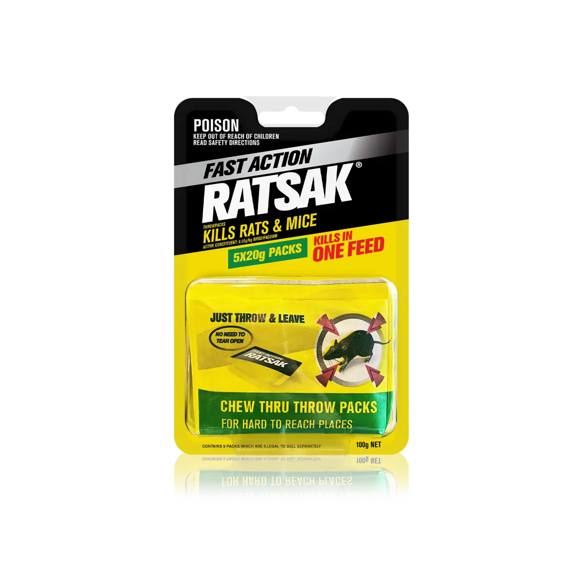 Ratsak Rats & Mice 5 X 20g Throwpacks