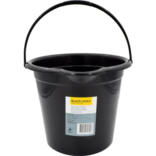 Black & Gold Bucket Heavy Duty 9Lt