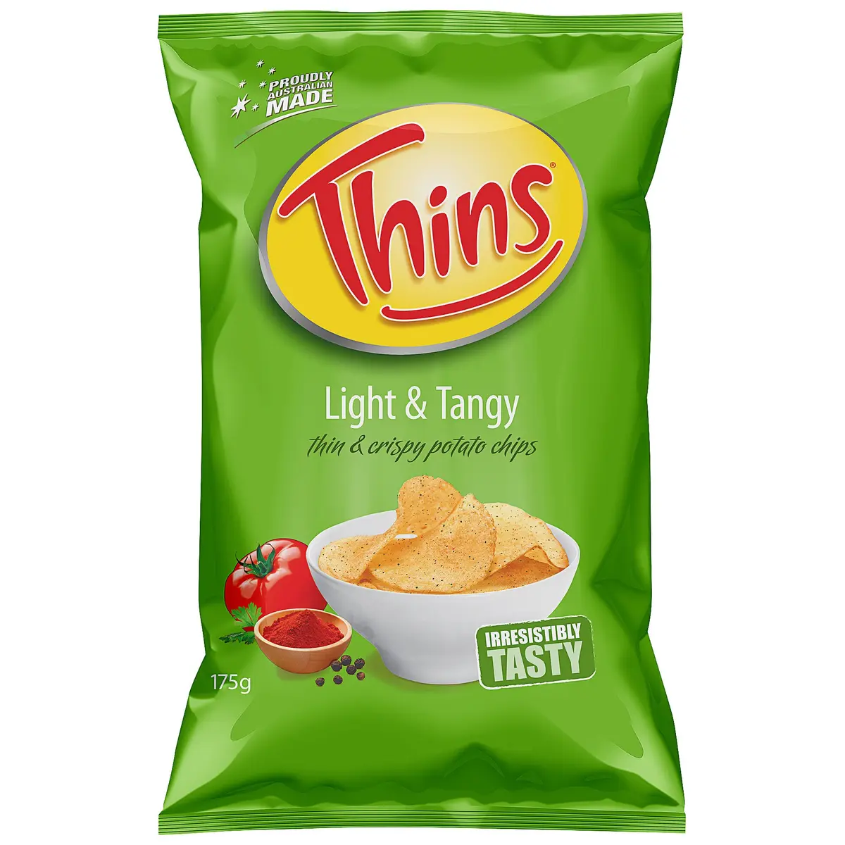 Thins Potato Chips Light & Tangy 175g
