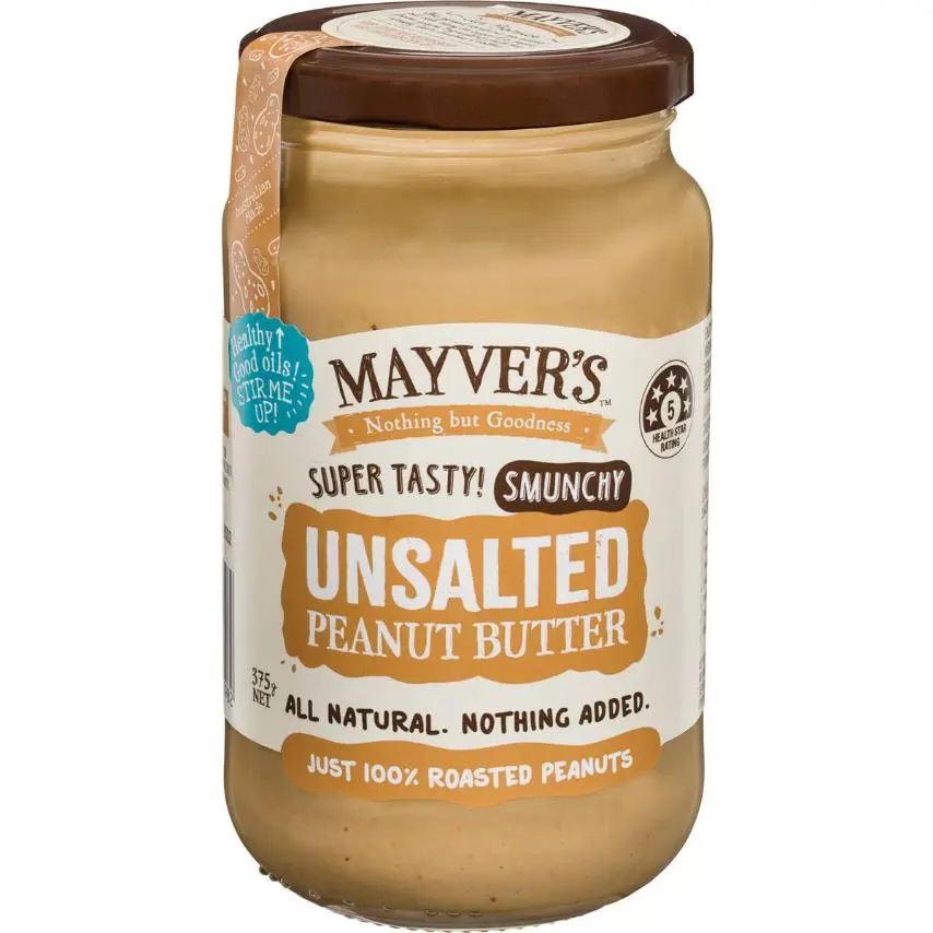 Mayver's Peanut Butter Unsalted Smunchy 375g