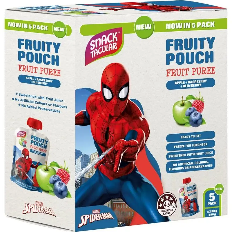 Snacktacular Disney Fruit Pouch Raspberry+Blueberry 5 Pack