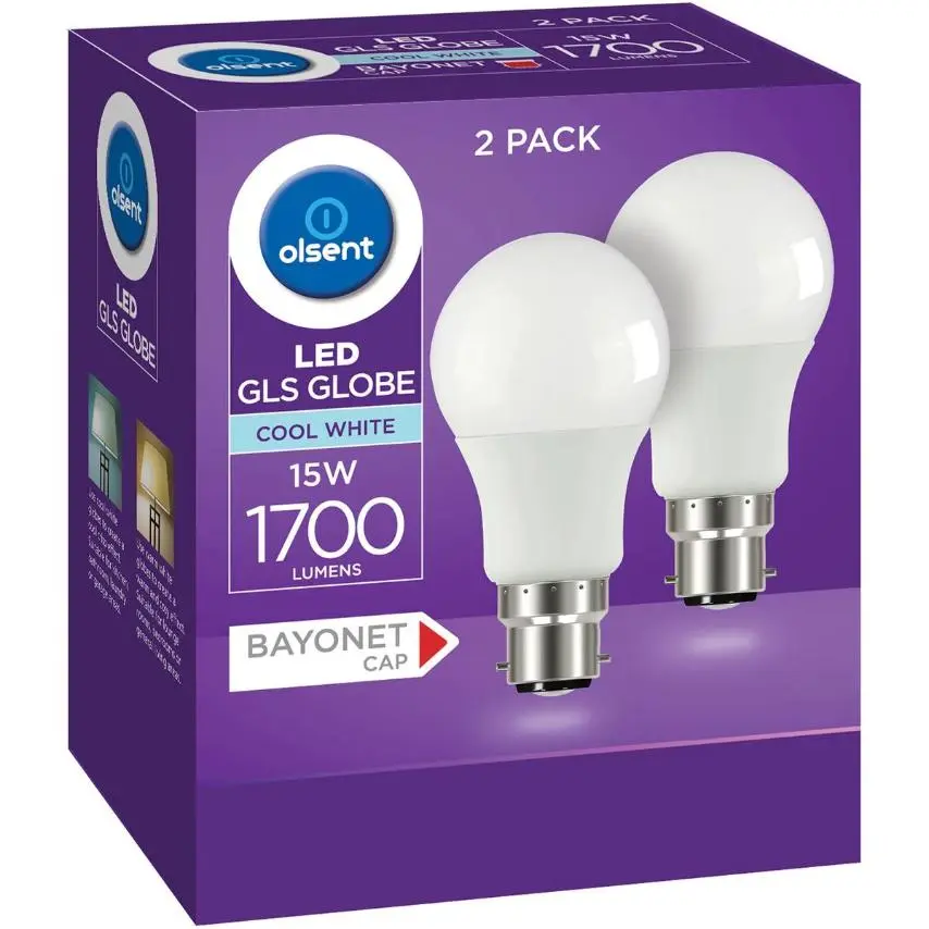 Olsent LED GLS Bayonet Cap 15W 1700lm Cool White
