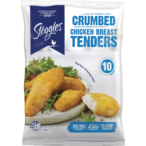 Steggles Chicken Breast Tenders Crumbed 6x1kg