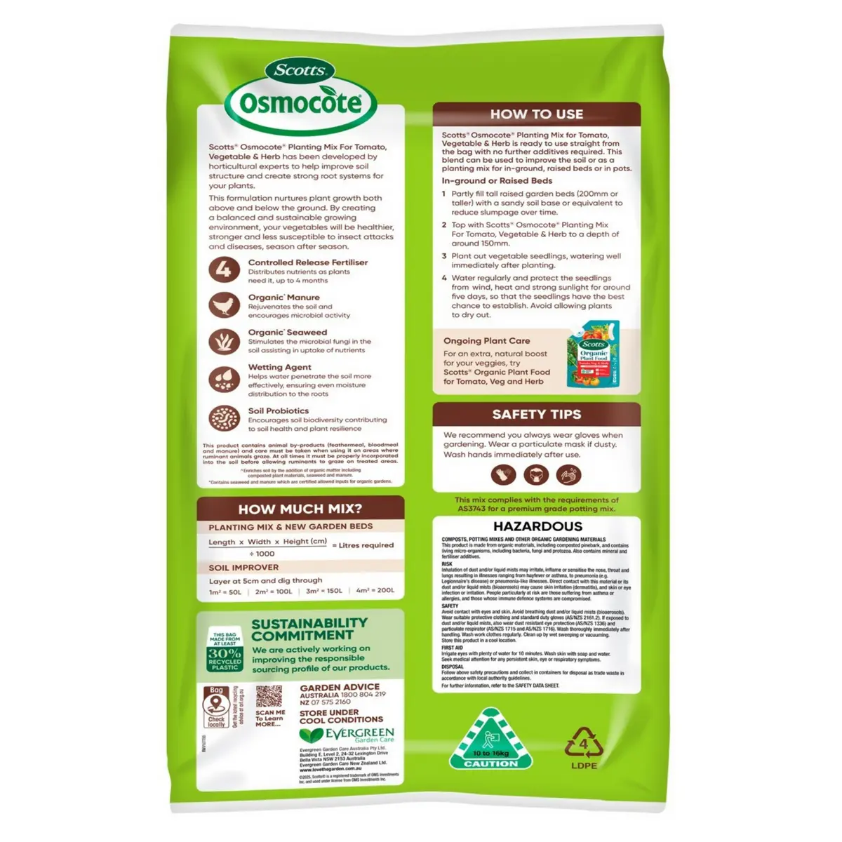 Scotts Osmocote Plus Organics 25L Tomato, Vegetable & Herb Mix