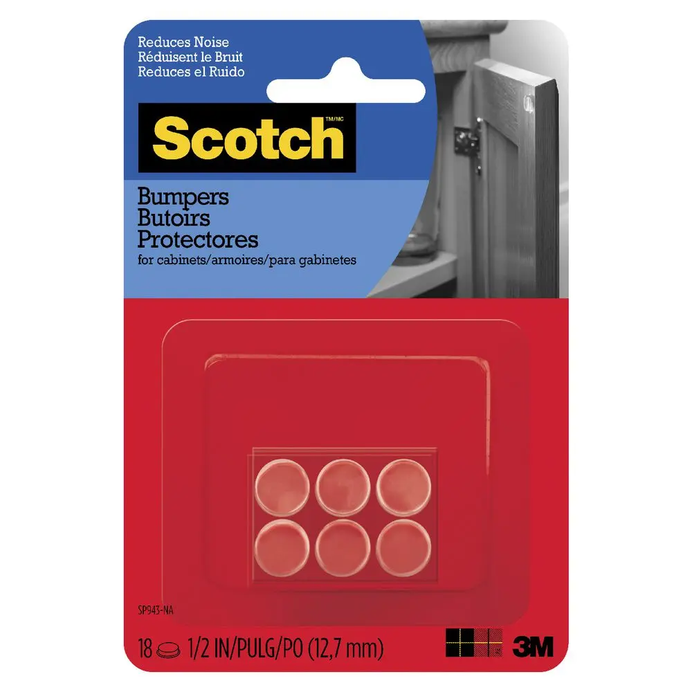 Scotch Rubber Bumpers Clear 1.2cm 18 pack