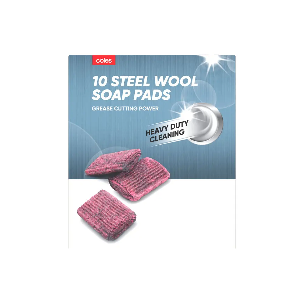 Coles Steel Wool Soap Pads 10 Pack