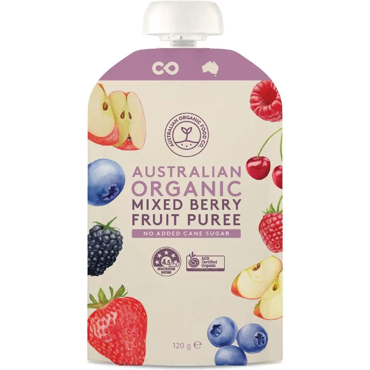 Australian Organic Fruit Puree Mixed Berry 120 g