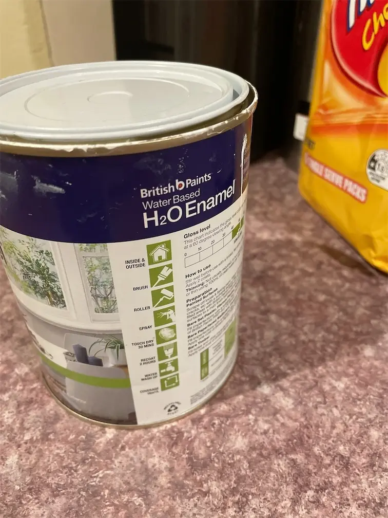 BRITISH PAINTS H20ENAMEL SEMI GLOSS WHITE 1L