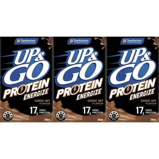SANITARIUM UP&GO PROTEIN ENERGIZE LIQUID BREAKFAST CHOC ICE 3X250ML