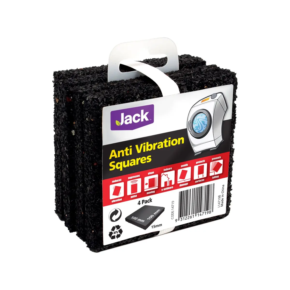 Whites On-Site Rubber Anti Vibration Mat - 4 Pack