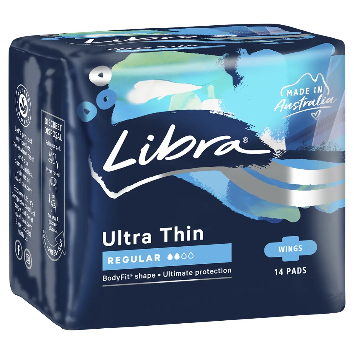 LIBRA ULTRA THIN PADS REGULAR WINGS 14EA