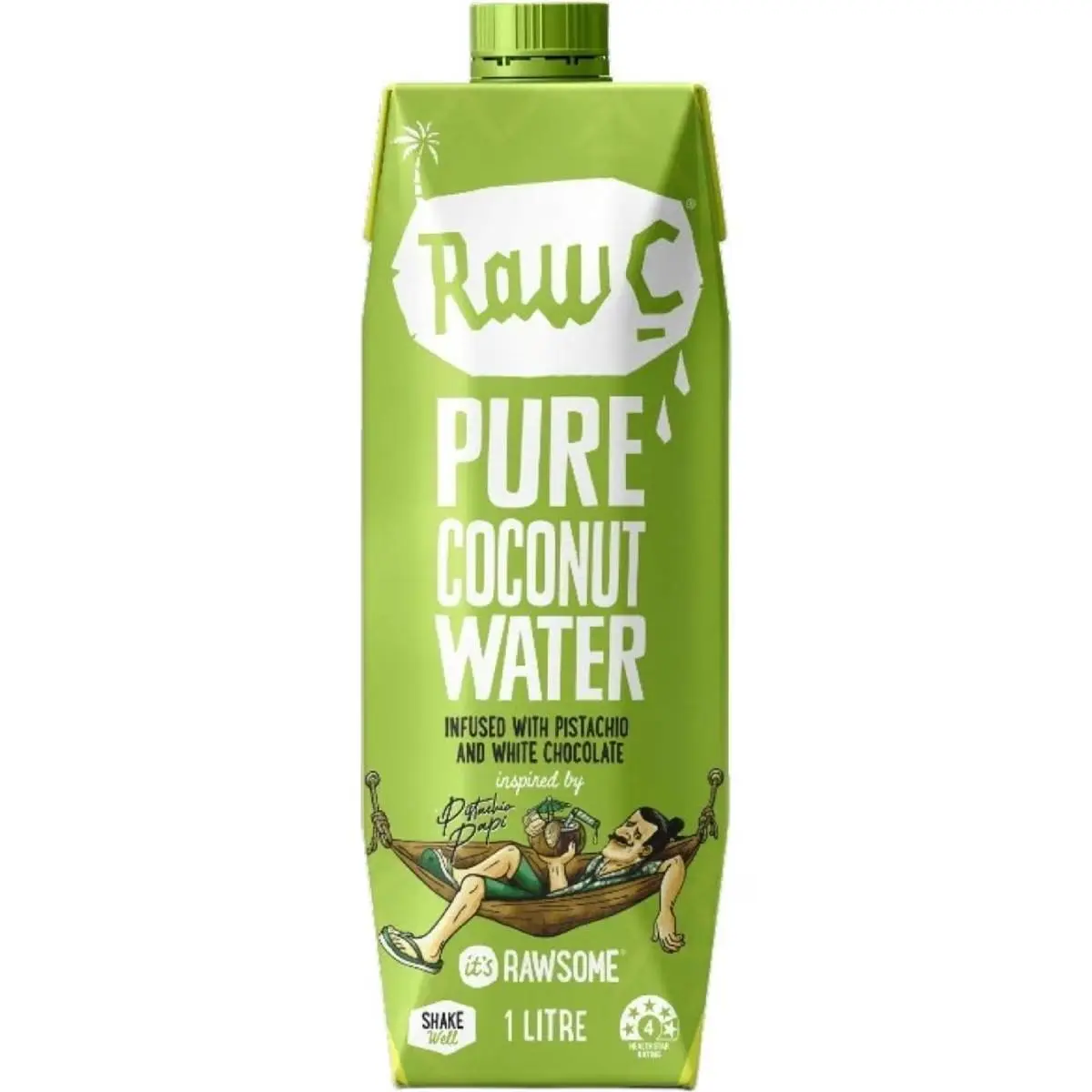 Raw C Pure Coconut Water Infused With Pistachio And White Chocolate 1 Litre