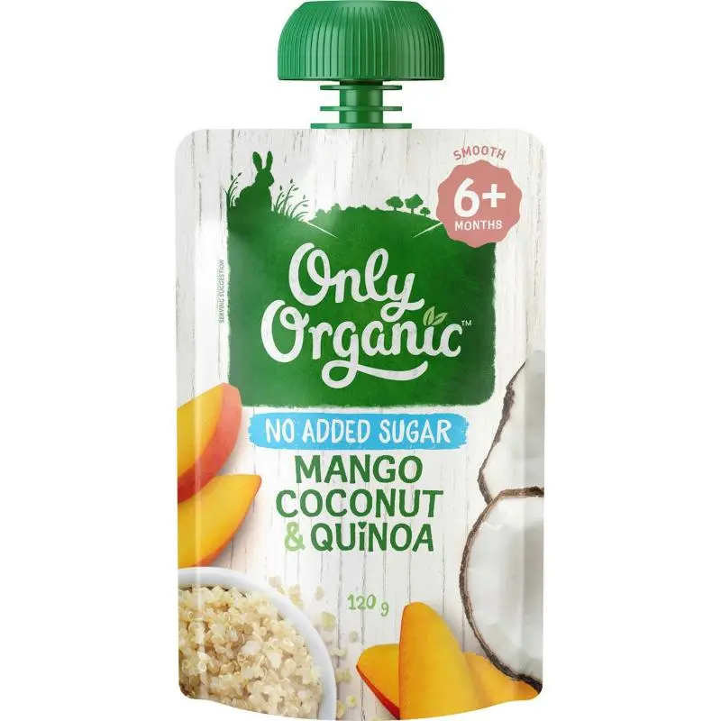 Only Organic Baby Food Mango and Coconut & Quinoa 120 g