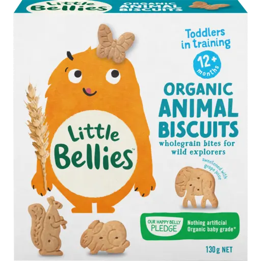 Little Bellies Organic Animal Biscuits 130g