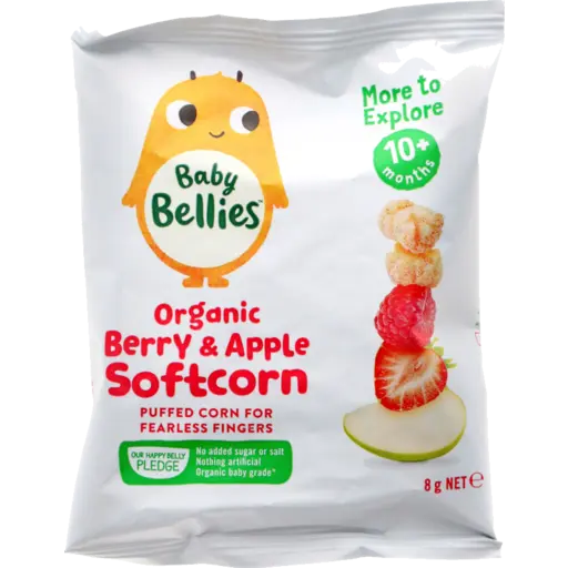 Little Bellies Soft Corn Baby Snack Berry and Apple 8g