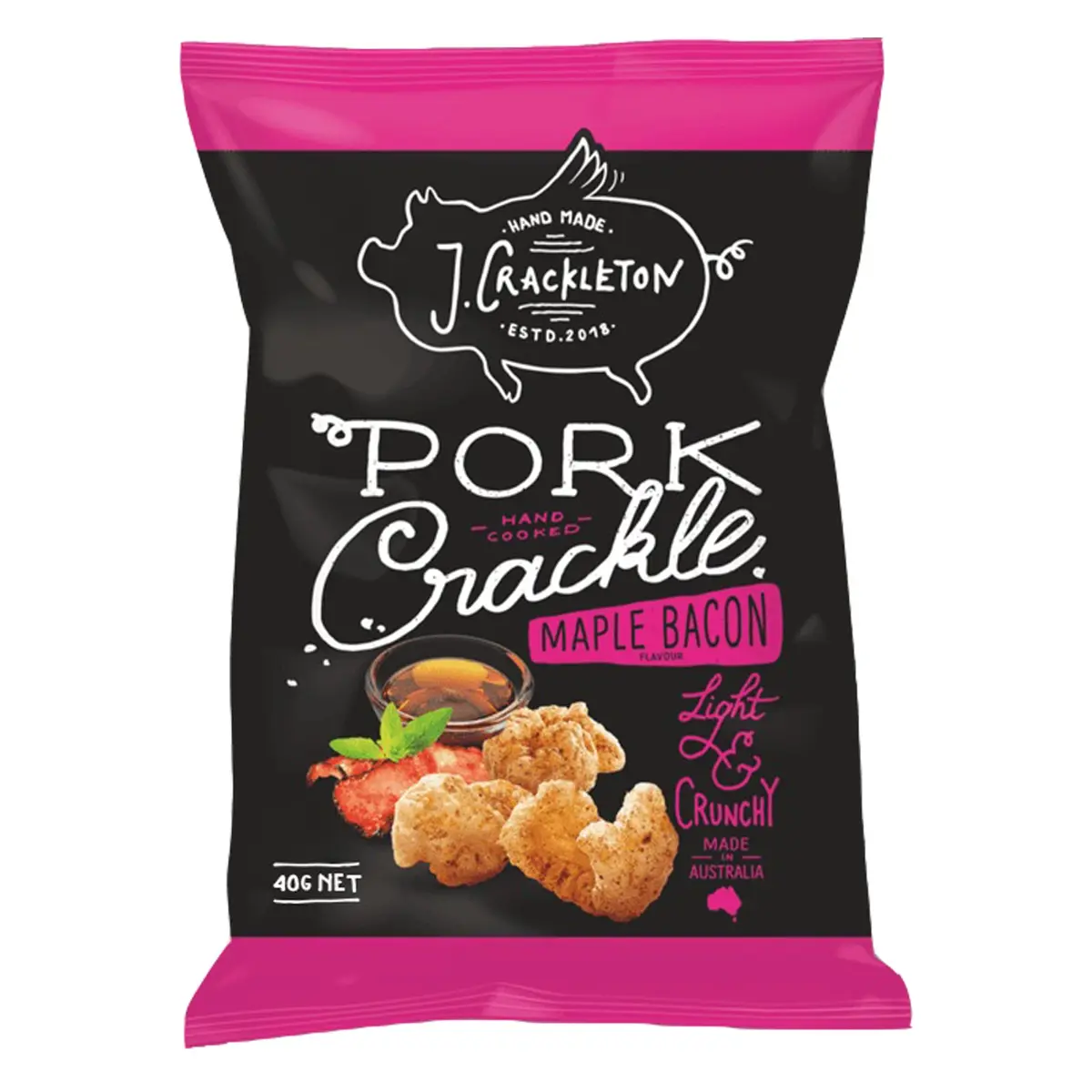 J.Crackleton Pork Crackle Maple Bacon 40g