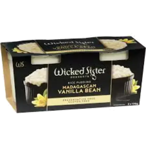 Wicked Sister Rice Pudding NAS Madagascar Vanilla Bean 170g x 2 pack