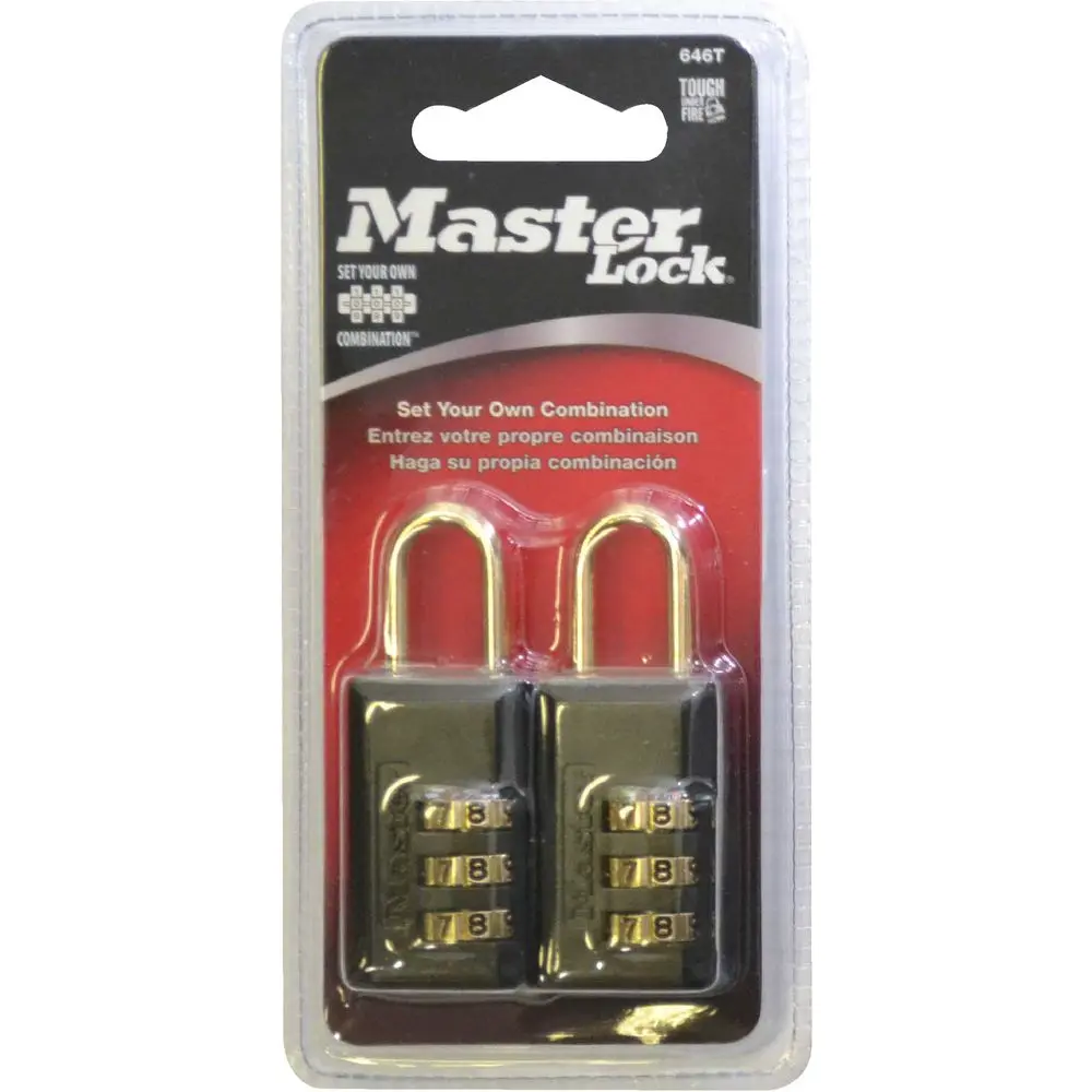 MASTER LOCK COMBINATION LUGGAGE PADLOCK 20MM 2EA