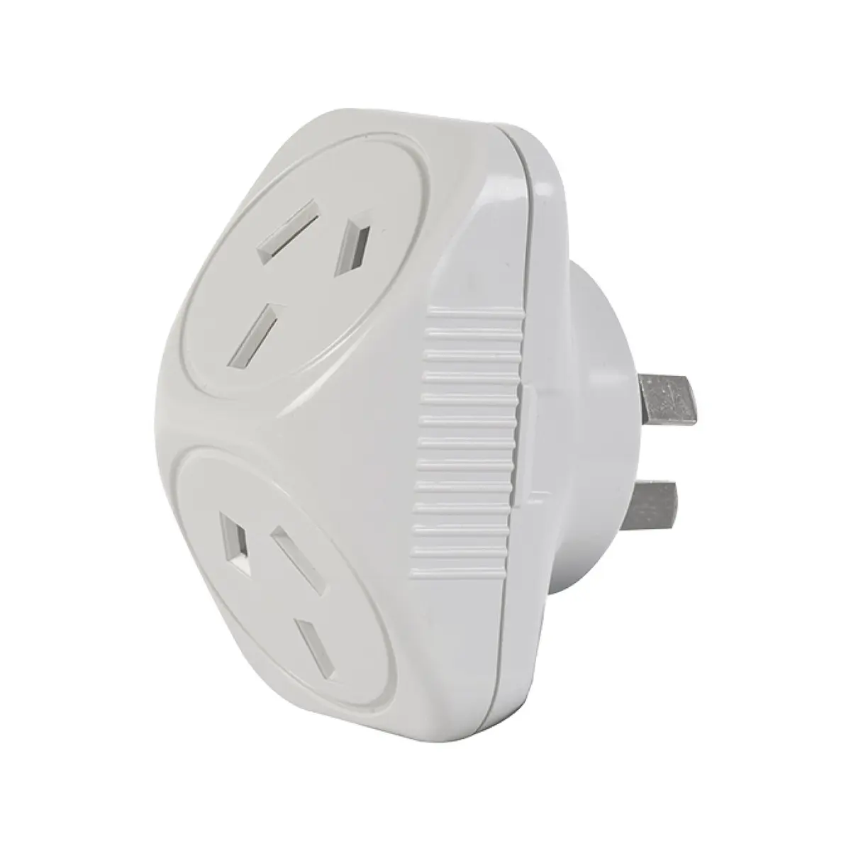 Click White Triangular Double Adaptor